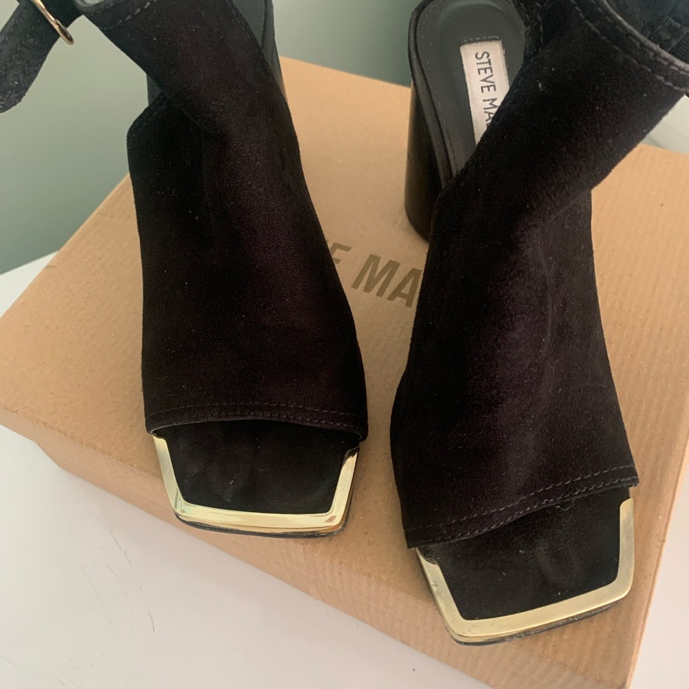 Steve Madden Black Open-Toe Heels